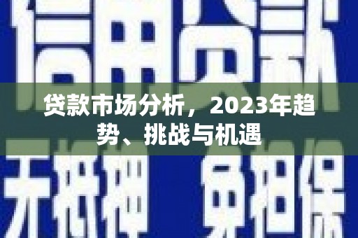 大溪贷款市场分析，2023年趋势、挑战与机遇