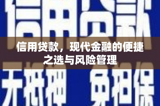 大溪信用贷款，现代金融的便捷之选与风险管理