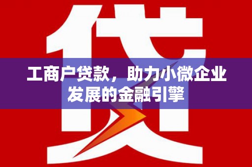 大溪工商户贷款，助力小微企业发展的金融引擎