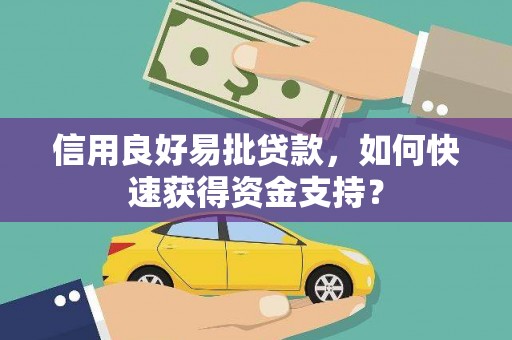 大溪信用良好易批贷款，如何快速获得资金支持？