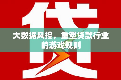 大溪大数据风控，重塑贷款行业的游戏规则