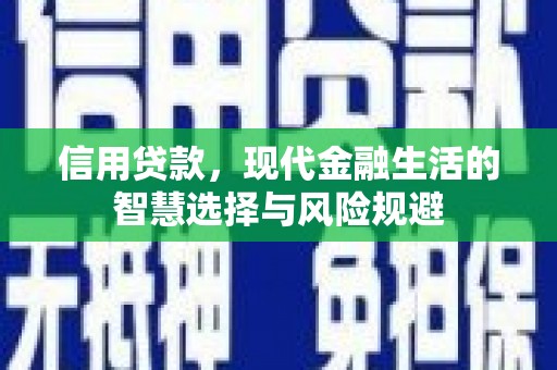 大溪信用贷款，现代金融生活的智慧选择与风险规避