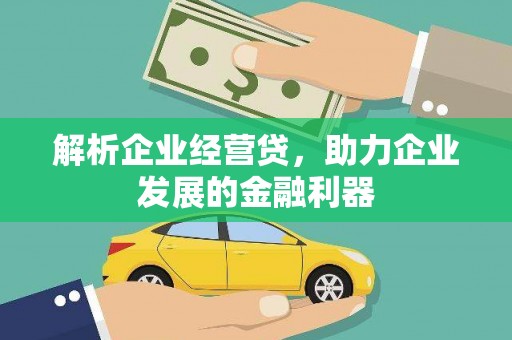 大溪解析企业经营贷，助力企业发展的金融利器