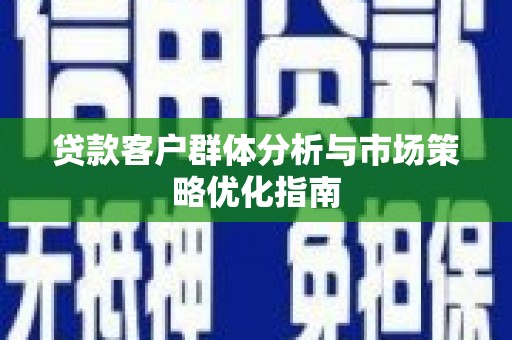 大溪贷款客户群体分析与市场策略优化指南