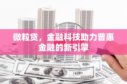 大溪微粒贷，金融科技助力普惠金融的新引擎