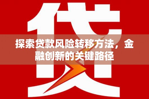 大溪探索贷款风险转移方法，金融创新的关键路径