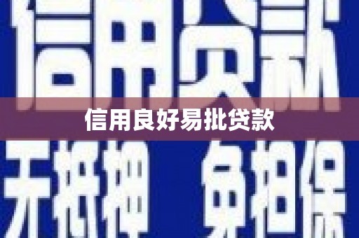 大溪信用良好易批贷款