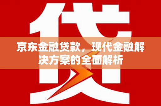 大溪京东金融贷款，现代金融解决方案的全面解析