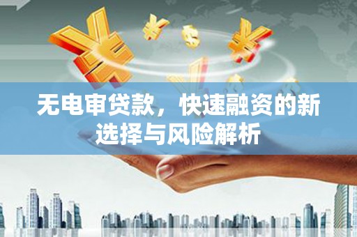 大溪无电审贷款，快速融资的新选择与风险解析