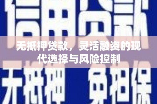 大溪无抵押贷款，灵活融资的现代选择与风险控制