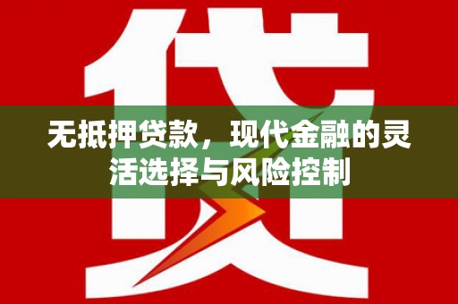 大溪无抵押贷款，现代金融的灵活选择与风险控制