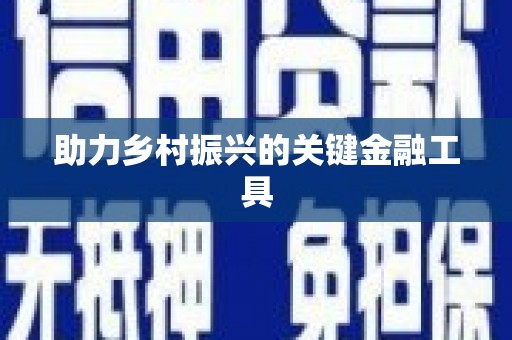 大溪助力乡村振兴的关键金融工具
