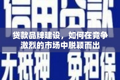 大溪贷款品牌建设，如何在竞争激烈的市场中脱颖而出