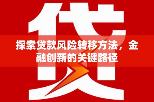 大溪探索贷款风险转移方法，金融创新的关键路径