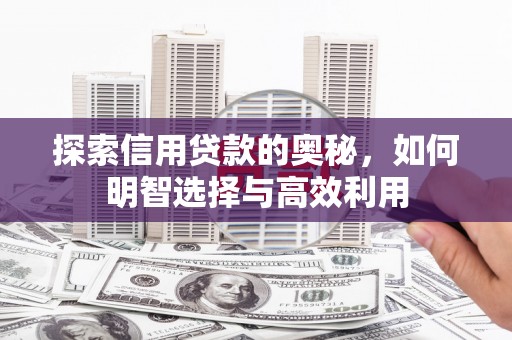 大溪探索信用贷款的奥秘，如何明智选择与高效利用
