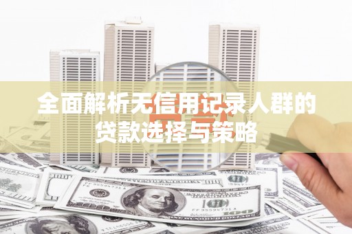 大溪全面解析无信用记录人群的贷款选择与策略