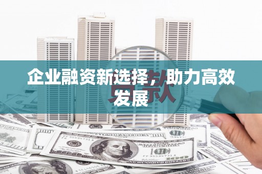 大溪企业融资新选择，助力高效发展